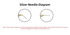 Detail view of S925 sterling silver earring posts showing material flexibility and softness