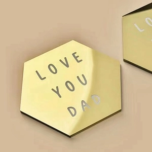 Oro esagonale acrilico Love You Dad topper cupcake festa del papà decorazione torta