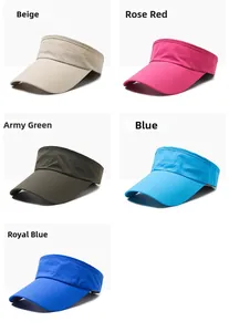 Visiere parasole traspiranti in mesh nei colori beige, rosa, blu e verde militare