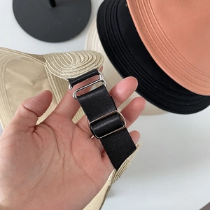Adjustable straw visor with premium metal buckle and breathable woven texture brim