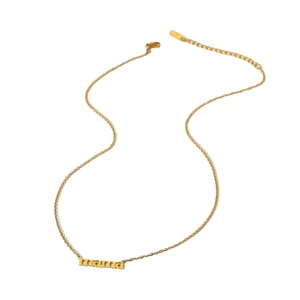 Minimalist 18K gold plated stainless steel necklace with mama letter pendant for women
