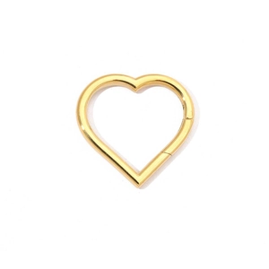 Polished gold heart-shaped spring clasp for DIY jewelry making and necklace connector