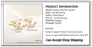 Detail view of 18k gold plated crown earrings featuring premium AAA cubic zirconia stones