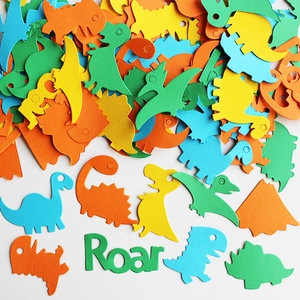 Dinosaur Confetti Table Scatter Colorful Paper Cutouts Roar Letter Shape Party Decorations For Kids Birthday Event