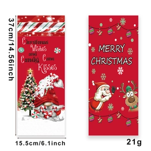 Christmas bottle bag set with Santa and reindeer prints, 37x15.5cm festive decorations