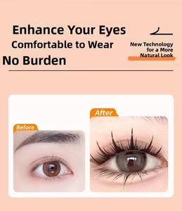 Comparaison macro avant et après de faux cils naturels épais pour un regard agrandi