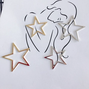 DIY gold and silver hollow star-shaped charms for creative earring jewelry making