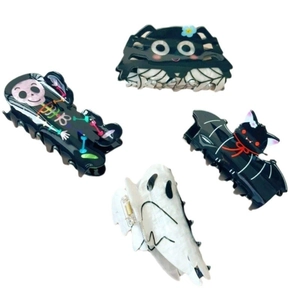Halloween Hair Claw Clip Acrylic Bat Spider Skull Ghost Spooky Headwear For Women Girls Party Accessories