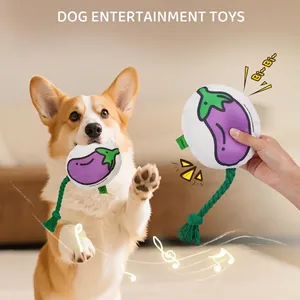 Dog Squeaky Toy Vegetable Shape Interactive Chew Toy With Cotton Rope And Crinkle Paper For Small Medium Dogs