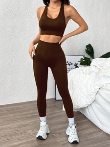Ensemble de yoga moka pour femmes avec brassière de sport et legging gainant