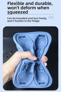 Flexible food-grade silicone owl ice cube mold demonstrating durability and soft texture