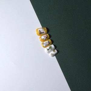 Detailed 5D embossed nail stickers with cartoon Arab prince and desert elements