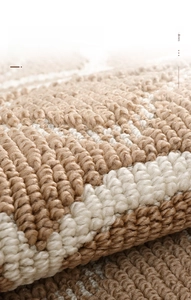 Primer plano de la textura de bucle resistente al desgaste en un felpudo marrón