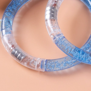Blue LED bubble bracelets with acrylic texture and magnetic metal clasp for concerts