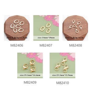 Detailed size specifications for gold plated DIY jewelry clasps and connectors