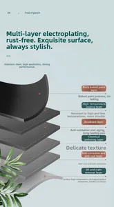 Detail of 6-layer protective coating on stainless steel adhesive hook for rust resistance