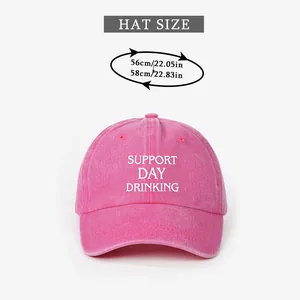 Größentabelle für den rosa gewaschenen Baseballcap mit Kopfumfang 56 bis 58 cm