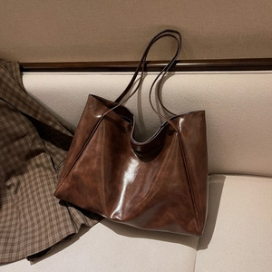 Women Large Tote Bag 2025 New Soft PU Leather Minimalist Vintage Shoulder Bag High Capacity Work Daily Casual Style