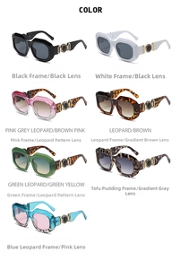Detail view of vintage chunky sunglasses showing gold circular metal hinges in seven colors