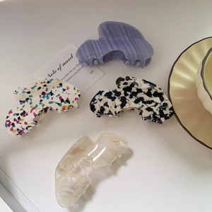 Elegant Acetate Hair Claw Clips Marble Pattern French Large Shark Hair Clamps For Women Minimalist Styling Accessories