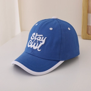 Detail of baby baseball cap with stay cool embroidery and breathable white eyelets