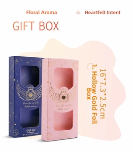 Pink and navy hollowed gold-stamped gift boxes for stainless steel cutlery sets