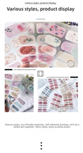 Detailed macro view of laser butterfly nail stickers with holographic shimmer and self-adhesive backing