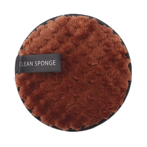 Brown plush round pineapple pattern makeup removal sponge with Clean Sponge black label