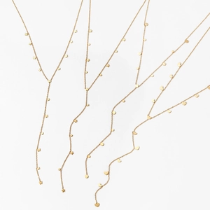 Gold stainless steel Y-shaped necklaces with heart, star, and butterfly charms