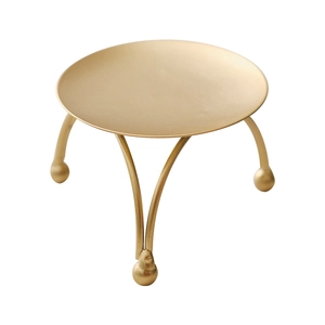 European style gold candle tray with curved iron legs for minimalist home decoration