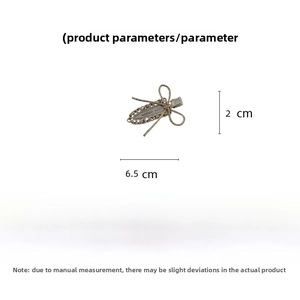 Detailed size specifications for a 6.5cm metal bow hair clip with 12g weight info