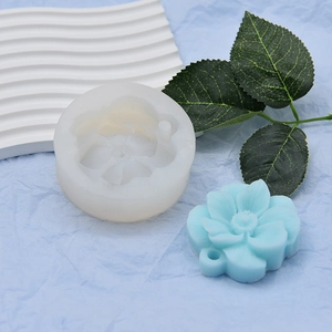 DIY flower petal silicone mold for fondant soap and cake decoration with floral pendant