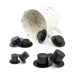 Miniature black plastic top hats for Christmas snowman DIY dolls and crafts decoration