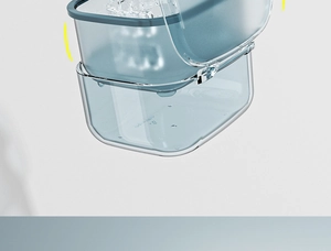Three-layer blue retainer soaking case with layered design for orthodontic appliances