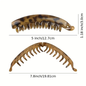 Tortoiseshell banana hair clip 12.7cm leopard print resin hair accessory for ponytails