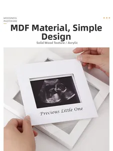 Detail of white MDF ultrasound frame with Plexiglas and Precious Little One card