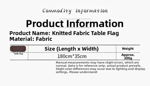 Detailed dimension specification for the 180x35cm knitted Christmas table runner fabric