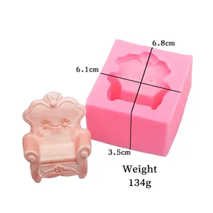 European sofa-shaped silicone mold for DIY soap making and fondant crafts, 6.8x6.1x3.5cm