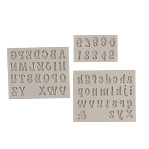 3-piece set of flexible silicone alphabet and number molds for fondant and DIY cake baking