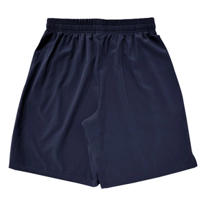 Detail of navy blue elastic drawstring waistband on quick-dry men's athletic shorts