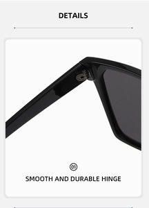 Detailed close-up of smooth and durable metal hinge on black fashion sunglasses