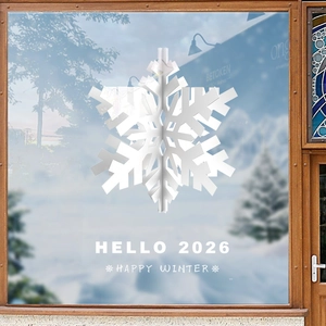 3D white paper snowflake ornaments hanging for Christmas and winter window decoration