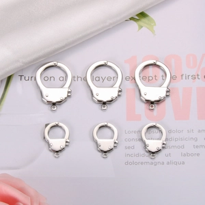 Handcuff shaped stainless steel jewelry connectors in silver finish for DIY bracelet making