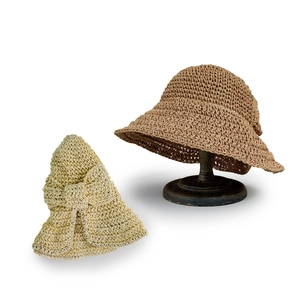 Chapeau de paille à large bord avec nœud papillon, chapeau de plage pliable pour l'été