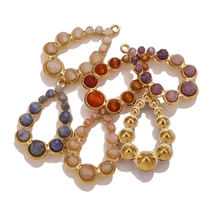 Bohemian teardrop crystal charms in gold stainless steel for jewelry making