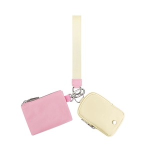 Damen Multi-Pouch Handgelenktasche Nylon Münzbörse Mit Abnehmbarem Gurtband Wasserdichter Kartenhalter Ausweisfenster Mini Portemonnaie