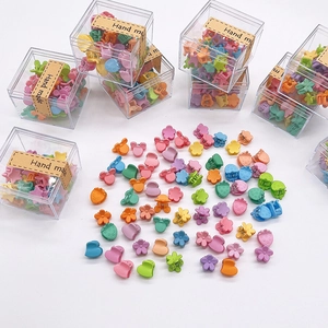 Cute colorful mini hair clips for baby girls in various shapes with gift box