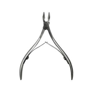 Silver stainless steel cuticle nipper with double spring design for manicure