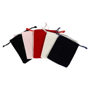 Velvet drawstring jewelry pouches in multiple colors for portable accessories storage