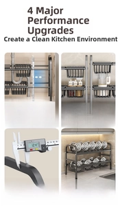 Detail showing adjustable height up to 5cm and 12.41mm thick metal frame for sink storage